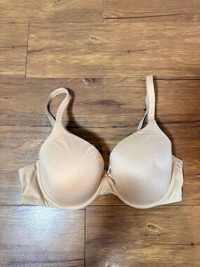 Victoria's Secret Lined Perfect Coverage Bra Size 36D Nudge Beige Underwire